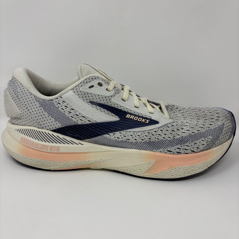 Brooks Adrenaline GTS 24 Womens Size 10 Grey Blue Peach Athletic Running Shoes
